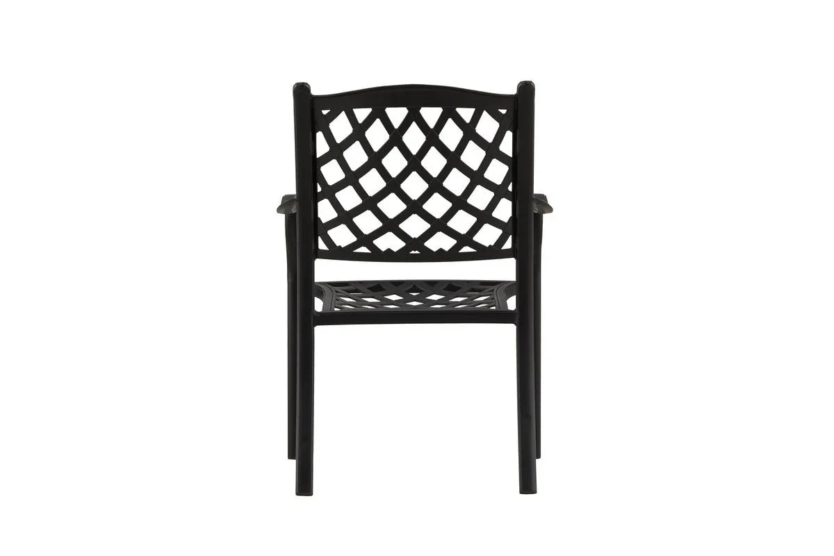 4er Set Gartenstuhl Auri - ein schlichter schwarzer Stuhl aus Aluminium