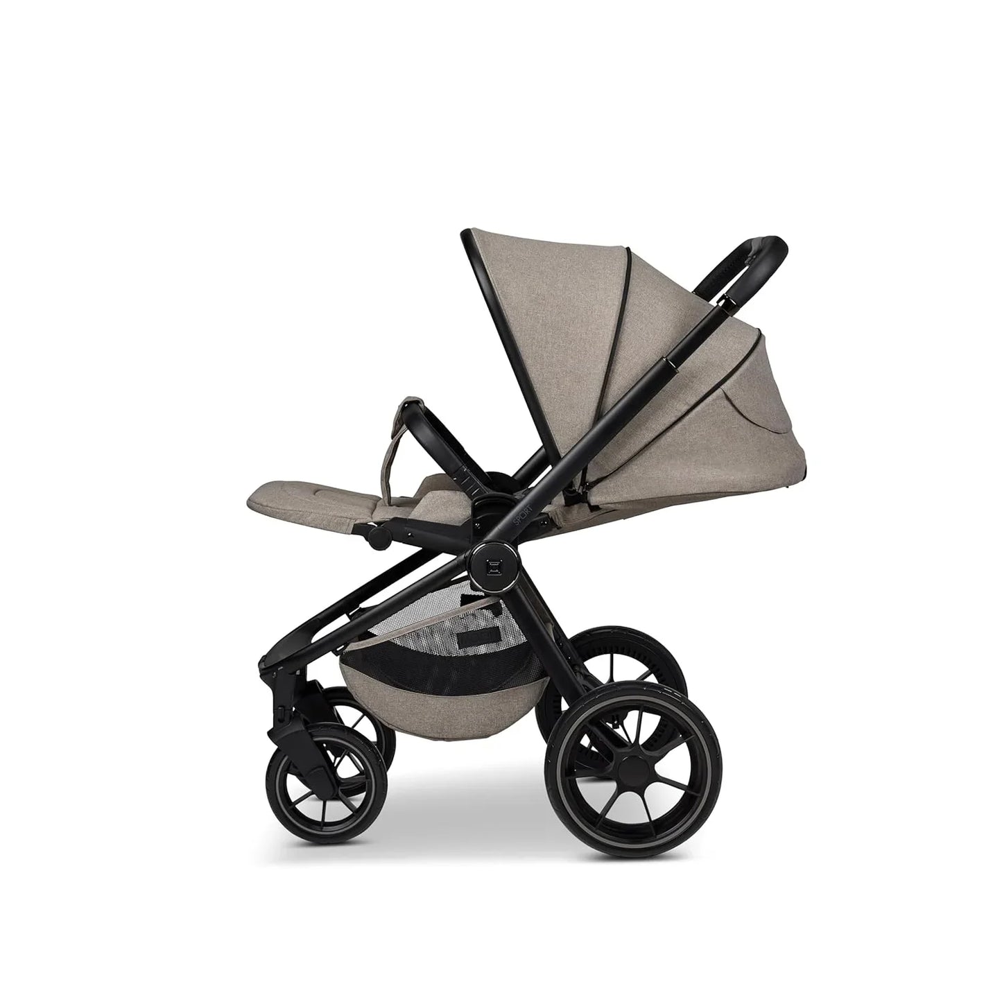 Moon Sport Onyx/Melange Sportwagen mit Liegefunktion, bis 22 kg, UV Schutz 50+, faltbar, großer Korb, Kollektion 2025