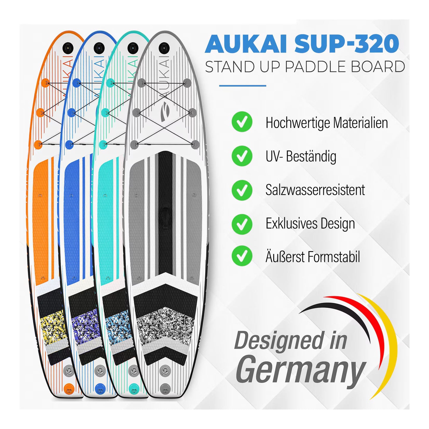 Stand Up Paddle Board "AUKAI Pro" with Kayak Seat Grey