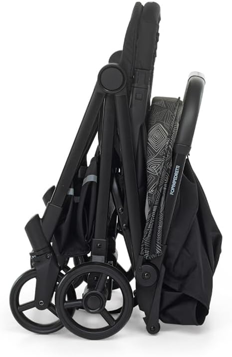 Foppapedretti Voilà Kompakter Kinderwagen für Kinder von 0–15 kg (0–3 Jahre), Einhand-Verschluss, freistehend, verstellbare Rückenlehne, tragbare Aufbewahrungsbox, Aluminiumrahmen, Graffiti-Design