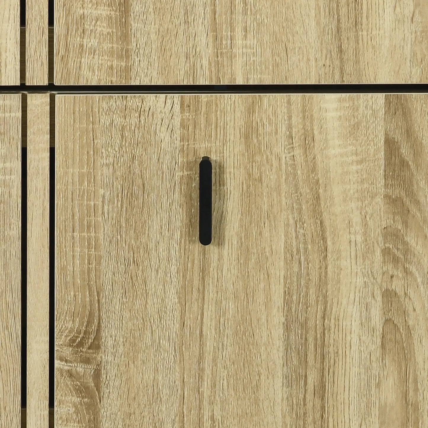 HOMCOM Schuhschrank mit 3 Klappen, für 18 Paar, 3-Fächer Schuhschrank, große Kapazität für Eingangsbereich, Flur, Wohnzimmer, 63 x 24 x 117 cm, Eiche