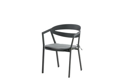Gartenstuhl Sylt - aus Aluminium in Schwarz
