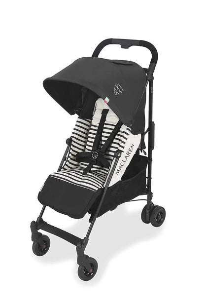 Maclaren Quest Arc leichter kompakter Buggy, Neugeborene bis 25 kg, ausziehbares wasserdichtes Verdeck UPF 50+, Einzelgriff, Liegesitz, Allradfederung, Inklusive Regenschutz