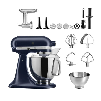 KitchenAid 4,8 L 5KSM175 Artisan Küchenmaschine Meatlover mit Ganzmetall-Fleischwolf und Spritzgebäckvorsatz