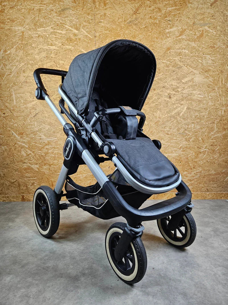 Emmaljunga - NXT90 Flat Outdoor Buggy Kinderwagen (Gestell und Sportsitz) - Schwarz in gutem Zustand
