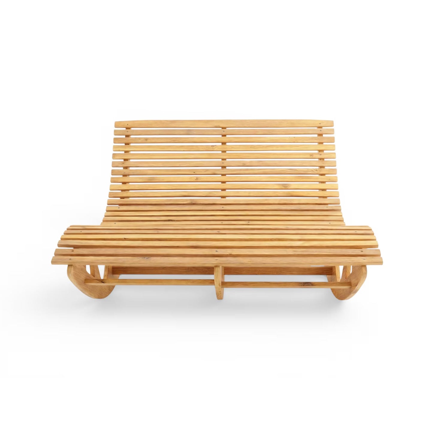 Ergonomic double rocking lounger made of acacia wood - FSC® certified