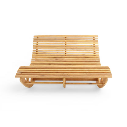 Ergonomic double rocking lounger made of acacia wood - FSC® certified