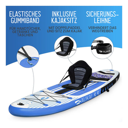 Stand Up Paddle Board "AUKAI Pro" with Kayak Seat Grey