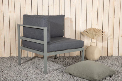 Gartenbank Eckmodul Borelio - Aus Aluminium in den Farben Khaki und Beige