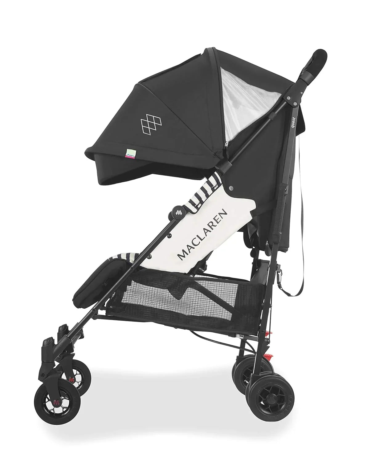 Maclaren Quest Arc leichter kompakter Buggy, Neugeborene bis 25 kg, ausziehbares wasserdichtes Verdeck UPF 50+, Einzelgriff, Liegesitz, Allradfederung, Inklusive Regenschutz