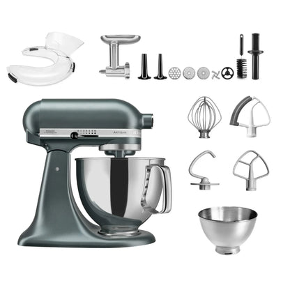 KitchenAid 4,8 L 5KSM175 Artisan Küchenmaschine Meatlover mit Ganzmetall-Fleischwolf und Spritzgebäckvorsatz