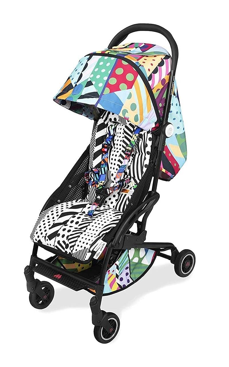 Maclaren Atom Jason Woodside kompakter, flach zusammenklappbarer, leichter Kinderwagen, Neugeborene bis 25 kg, ausziehbares wasserdichtes Verdeck UPF 50+, Liegesitz, Flugreise-freundlich, mit Zubehör