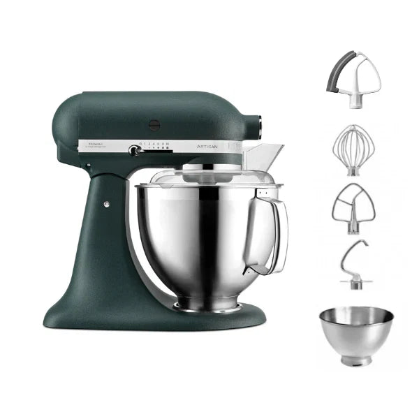 KitchenAid 4,8 L 5KSM185 Artisan Küchenmaschine Flexiset Artisan + Flexi-Rührer