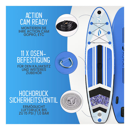 Stand Up Paddle Board "AUKAI Pro" with Kayak Seat Grey