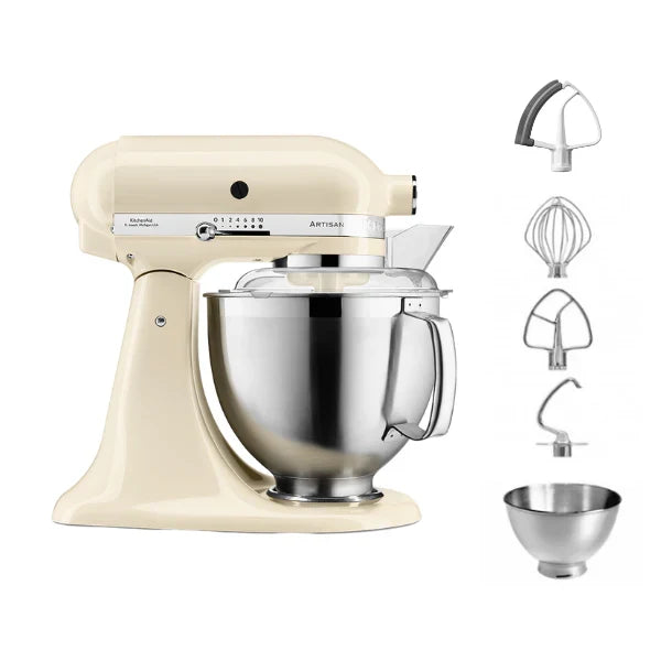 KitchenAid 4,8 L 5KSM185 Artisan Küchenmaschine Flexiset Artisan + Flexi-Rührer
