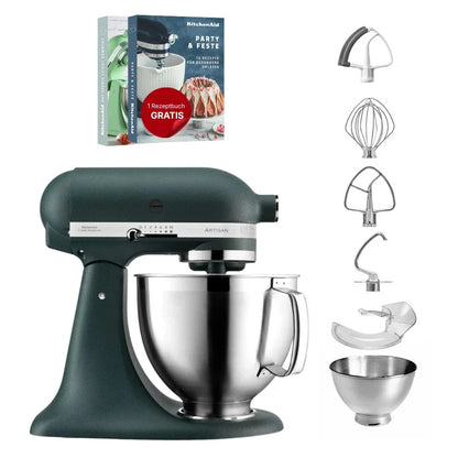 KitchenAid 4,8 L 5KSM185 Artisan Küchenmaschine Flexiset Artisan + Flexi-Rührer