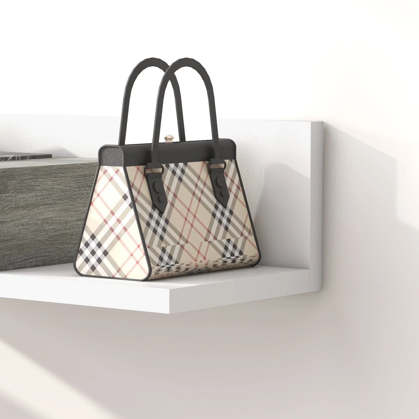 HOMCOM Flurmöbel-Set mit Spiegel und Konsole, Wandmontage, Modern, 75x3,5x75 cm und 75x30,5x20 cm, Grau und Weiß