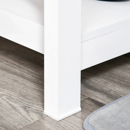 HOMCOM Konsolentisch Flurtisch mit 2 Schubladen und unteren Ablagen Moderner Stil Metallrahmen 105x40x76 cm Weiß