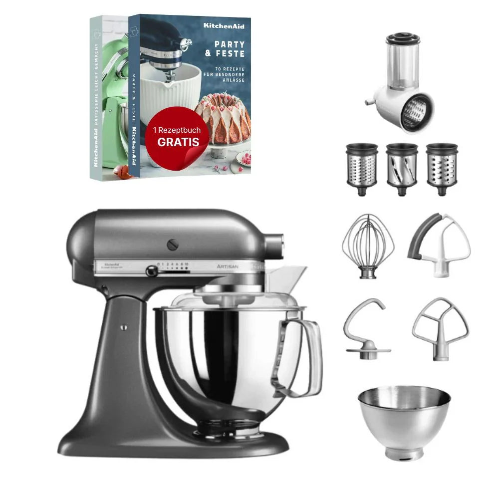 KitchenAid 4,8 L 5KSM175 Artisan Food Processor Beginner Set with Vegetable Slicer