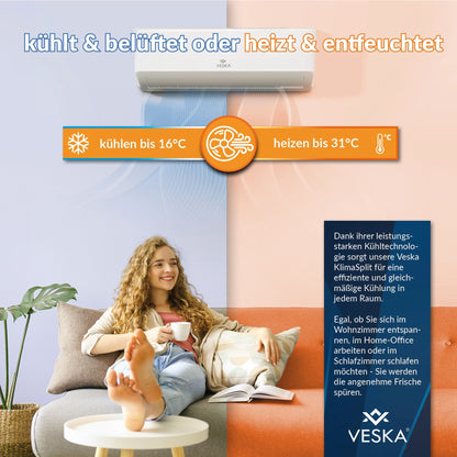 Veska Klimaanlage Set Split inkl. komplettem Montagematerial
