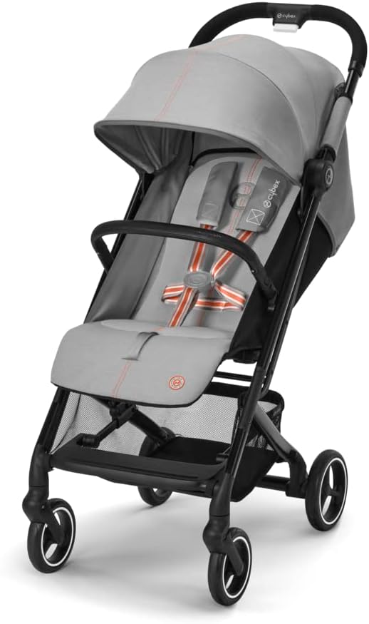 CYBEX Gold Beezy Buggy mit Einhand-Gurtsystem, von Geburt an bis ca. 4 Jahre (max. 22 kg), kompakt und ergonomisch, Lavagrau (Grau)