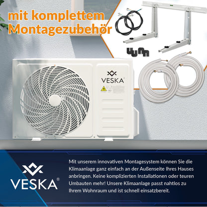 Veska Klimaanlage Set Split inkl. komplettem Montagematerial