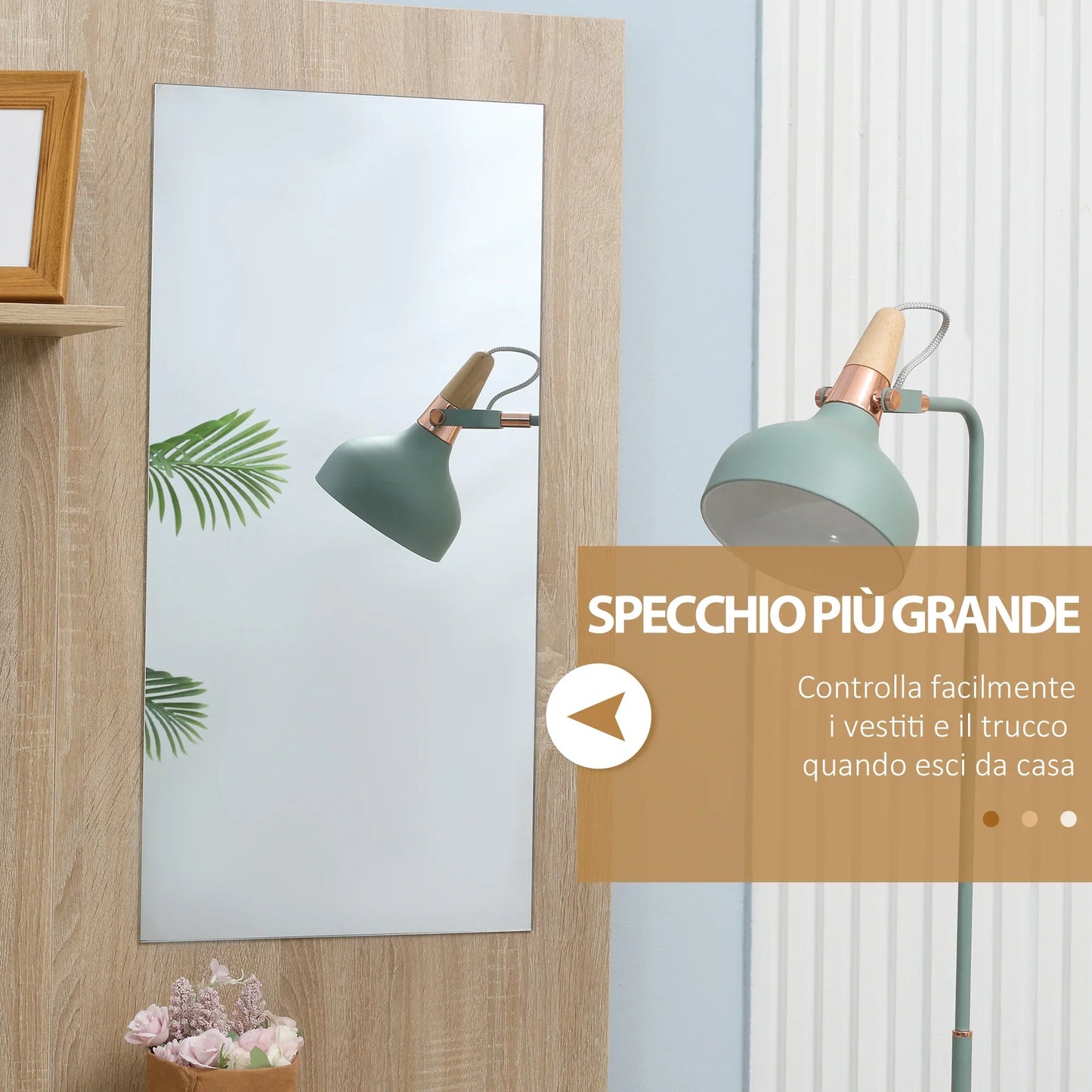 HOMCOM 4-in-1 Garderobenständer mit Spiegel, Haken und verstellbaren Regalen, multifunktionales Möbelstück für den Eingangsbereich aus Holz mit Schublade, 145x29x184 cm, Naturholz und Weiß