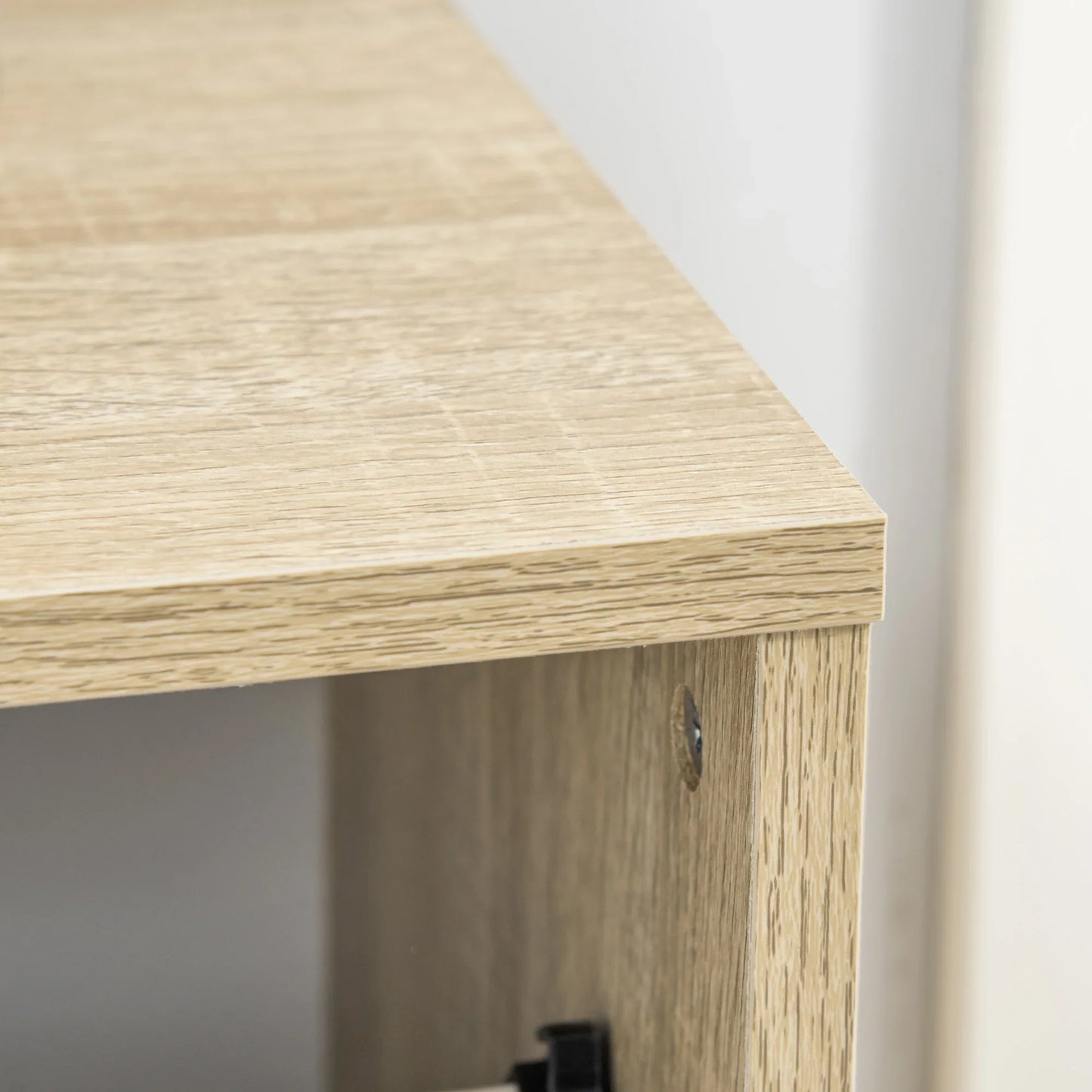 HOMCOM Schuhschrank aus Holz mit 2 Klapptüren und 4 Ablagefächern für 8 Paar Schuhe, für Flur, Diele, Schlafzimmer 62,5x26x81 cm, Weiß und Natur