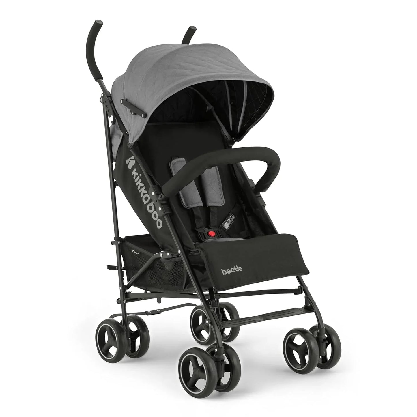 KikkaBoo BEETLE Kinderwagen, Sportwagen bis 22 kg, Faltbar, Leicht, Kompakt, Grau