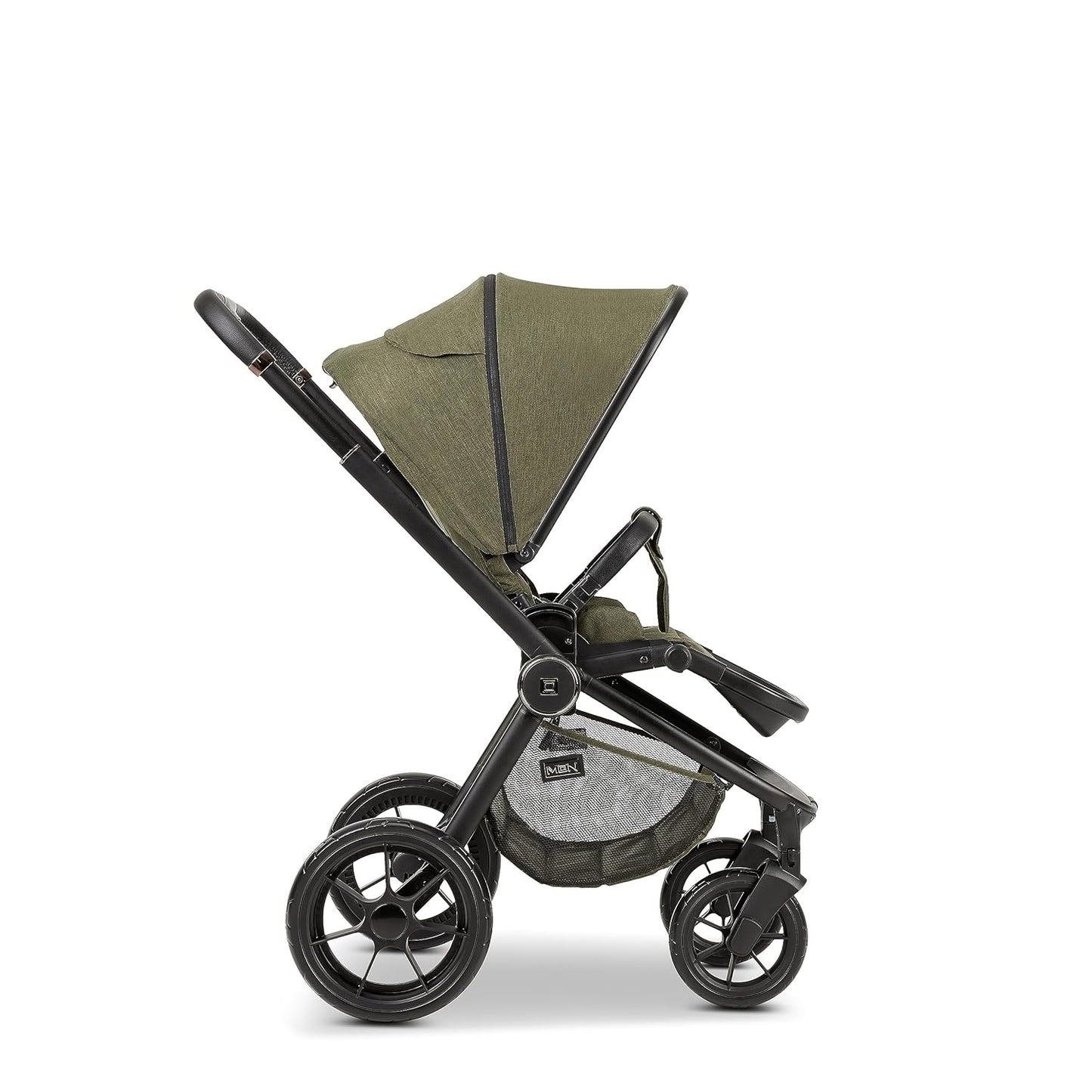 MOON Buggy SPORT, Moosgrün/Melange, Sportwagen-Buggy mit Liegefunktion, bis 22kg, UV-Schutz 50+, zusammenklappbar, großer Korb, Kollektion 2024