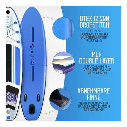 Stand Up Paddle Board "AUKAI Pro" with Kayak Seat Grey