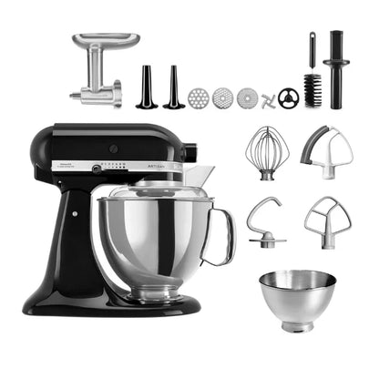 KitchenAid 4,8 L 5KSM175 Artisan Küchenmaschine Meatlover mit Ganzmetall-Fleischwolf und Spritzgebäckvorsatz
