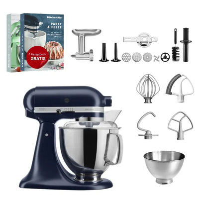 KitchenAid 4,8 L 5KSM175 Artisan Küchenmaschine Meatlover mit Ganzmetall-Fleischwolf und Spritzgebäckvorsatz