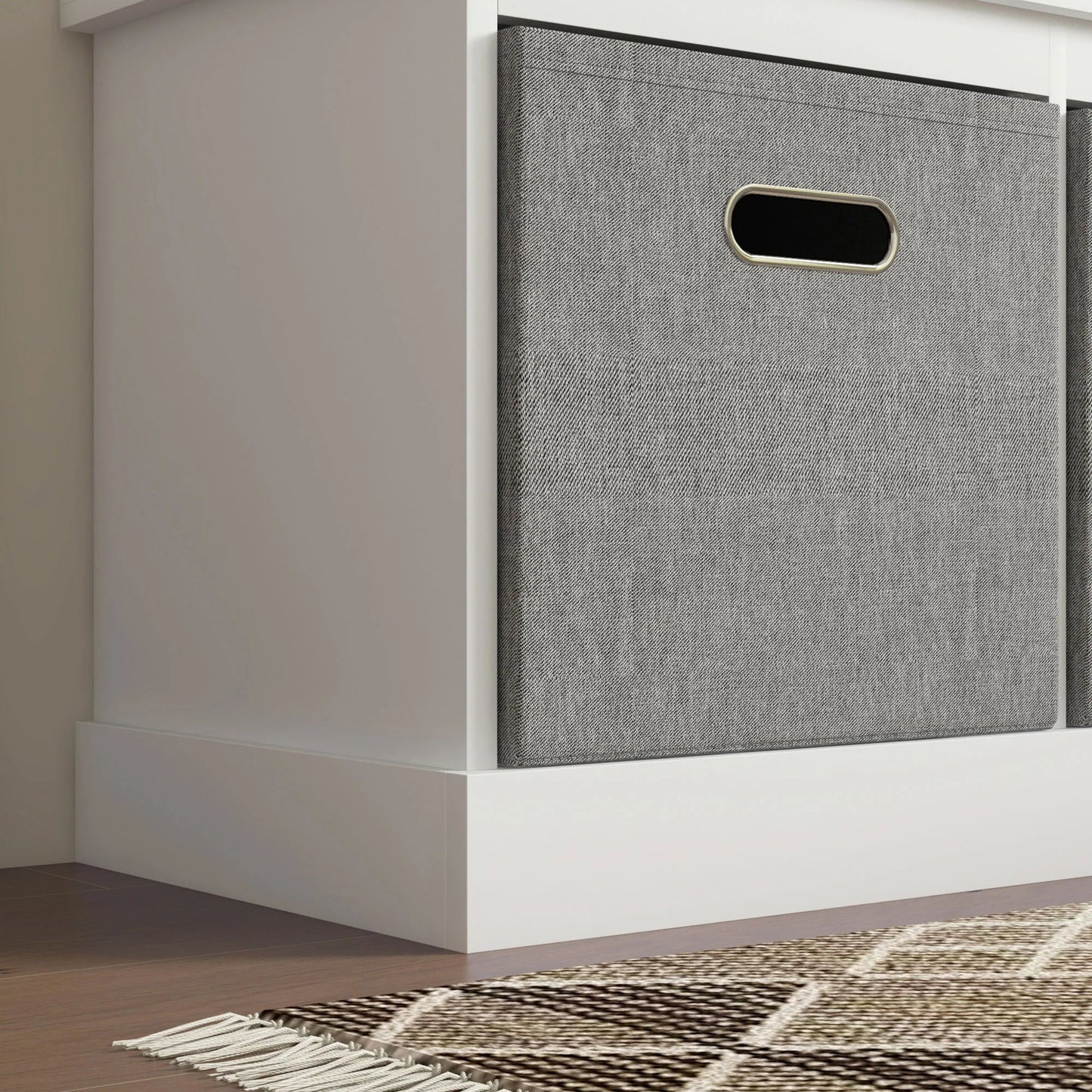 HOMCOM Entrance Shoe Bench with 3 Drawers, Shoe Storage Bench with Wood and Fabric Upholstery, Shoe Rack for 3 Pairs of Shoes, Living Room and Hallway, 105x35x47 cm, White