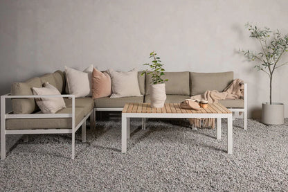 Gartenbank Modul Borelio - In beigem oder braunem Aluminium