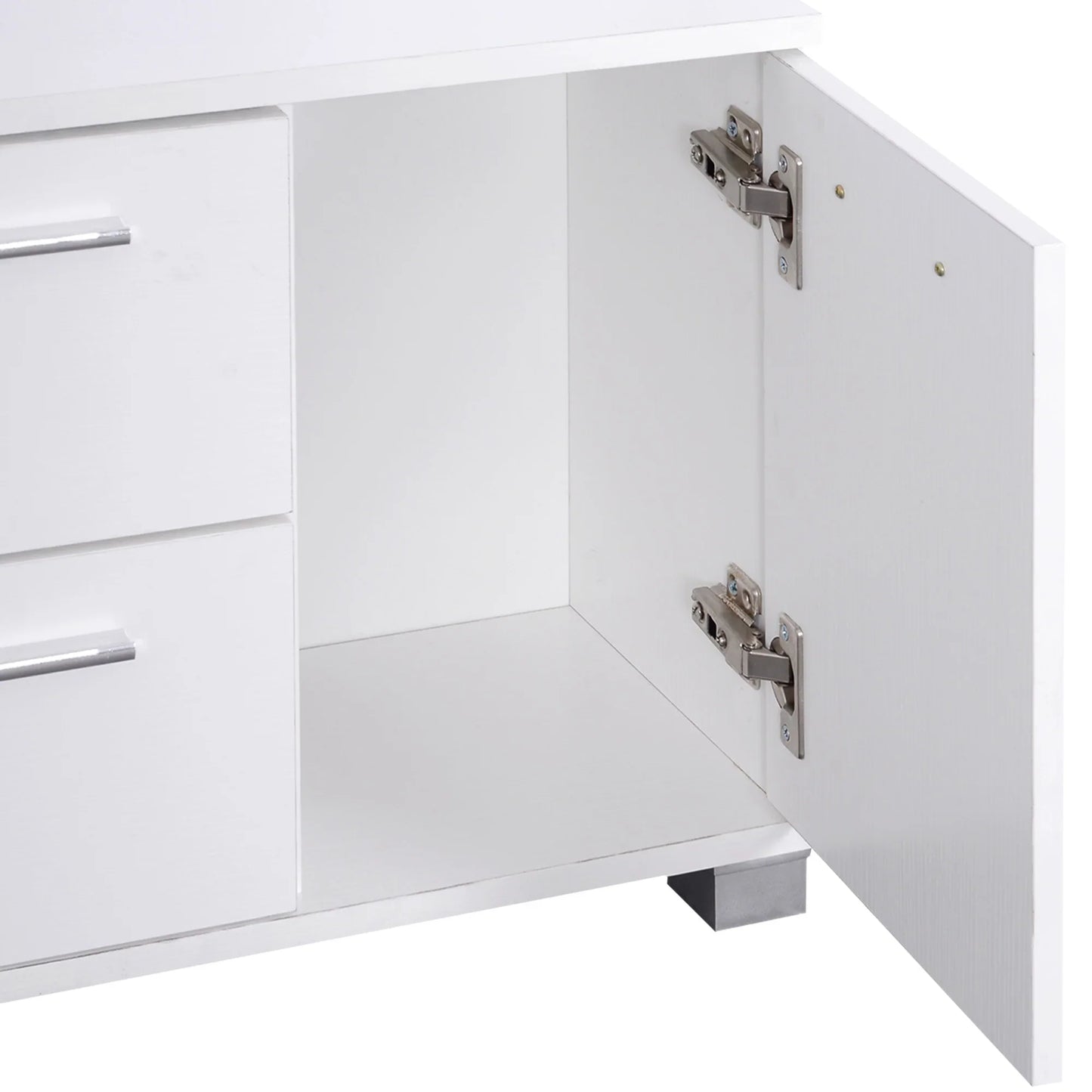 HOMCOM Eingangsset mit Spiegel, Garderobe und Schuhschrank – Eingangsbereich Möbel mit 3 Haken, Regal und 2 Schubladen für Diele in Weiß