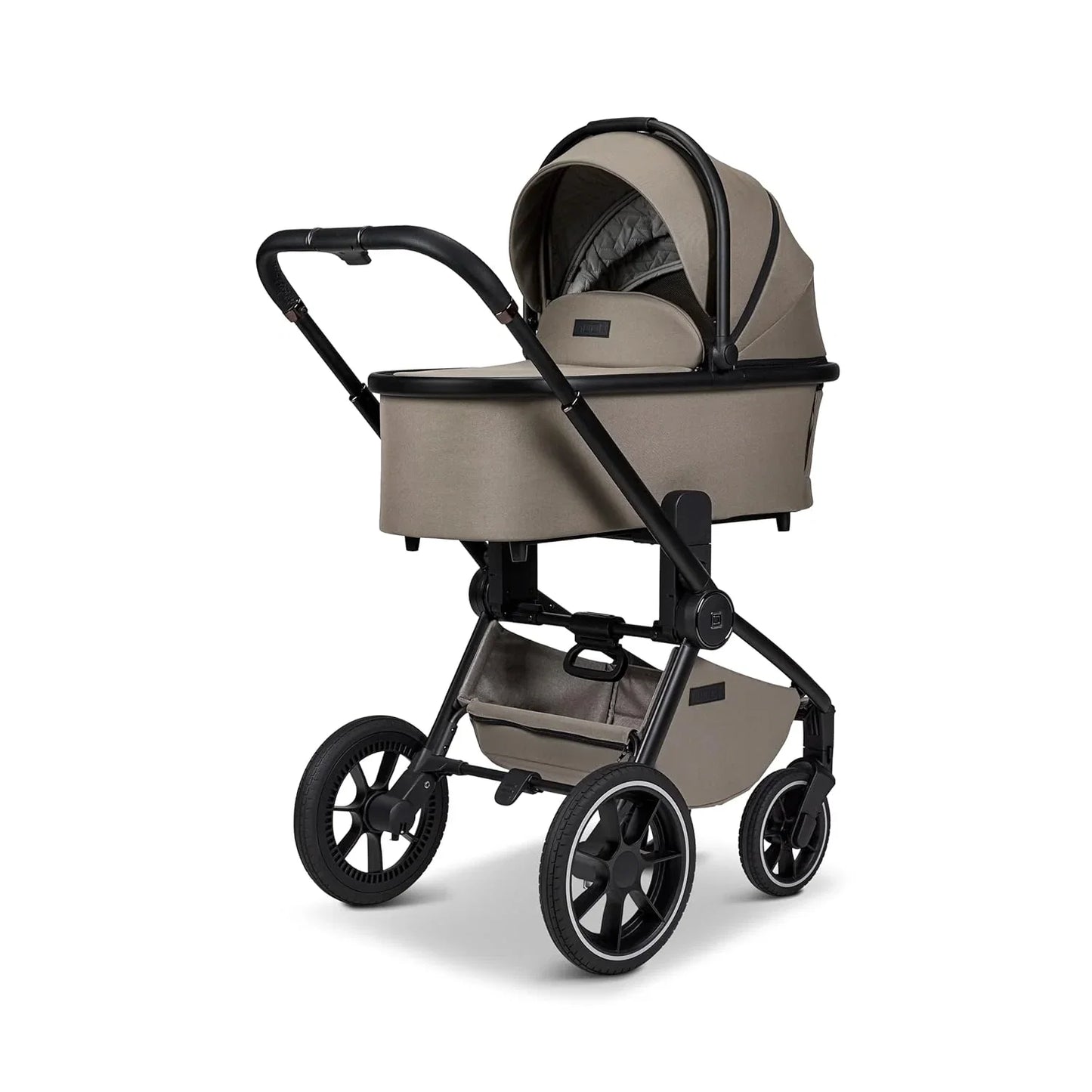 MOON RESEA+ mud, Schwarz, Kombi-Kinderwagen Edition+, mit Wanne und Sportsitz, bis 22kg, Kollektion 2025