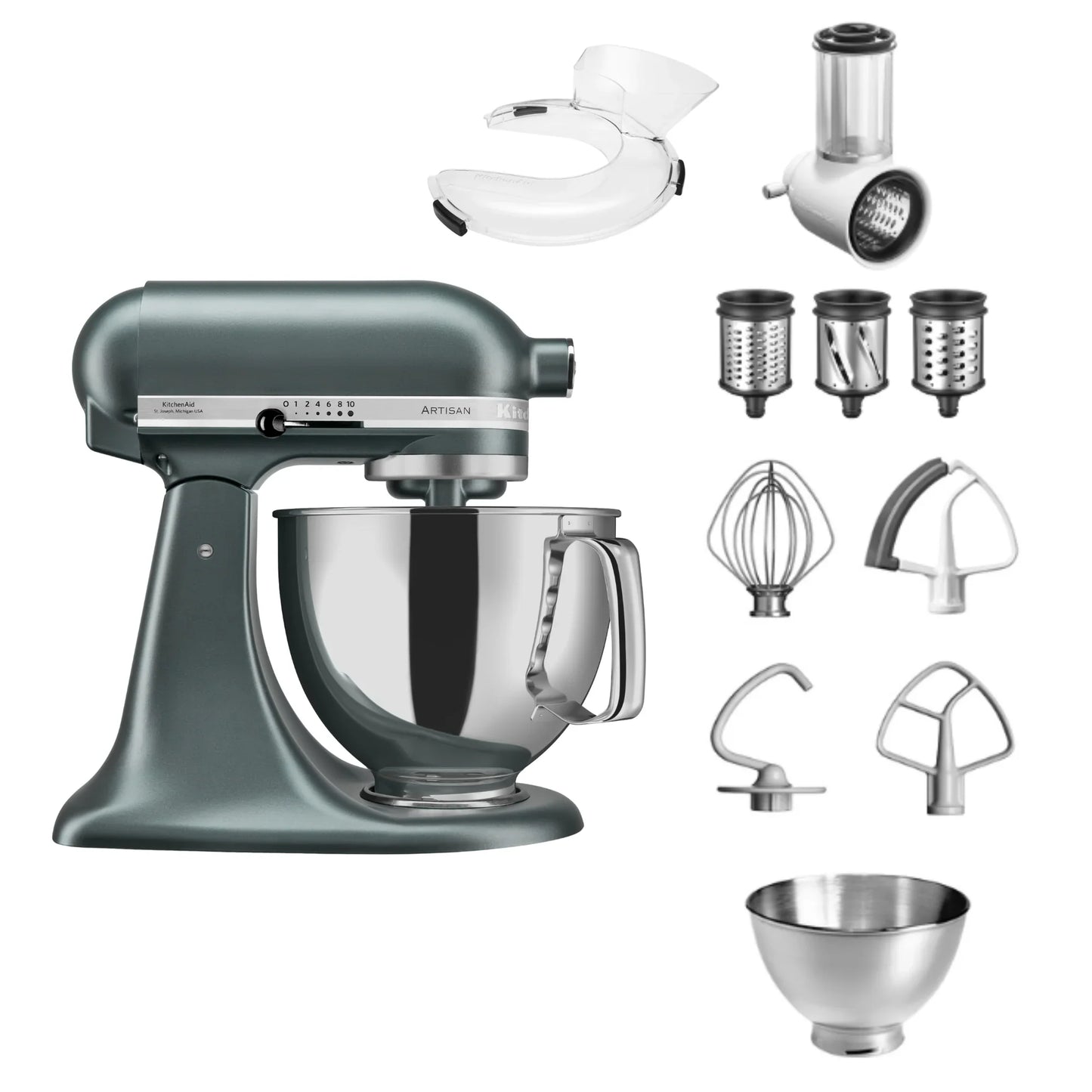 KitchenAid 4,8 L 5KSM175 Artisan Food Processor Beginner Set with Vegetable Slicer