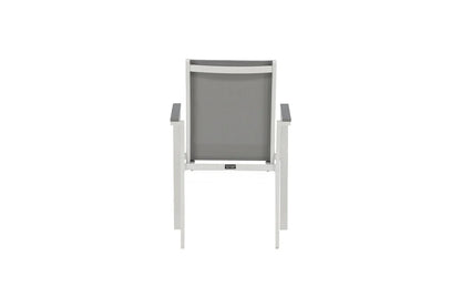 2er Set Gartenstuhl Ina - ein weiß-grauer Stuhl aus Aluminium und Textilene