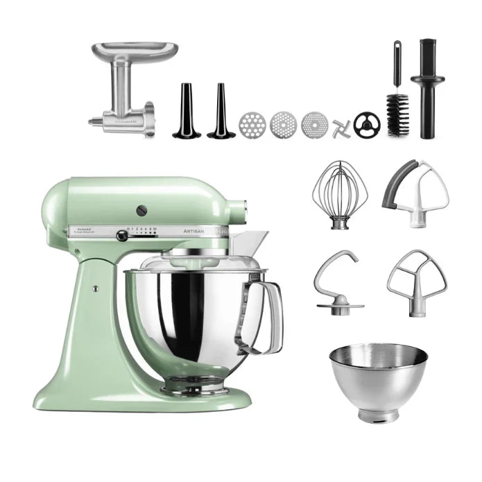 KitchenAid 4,8 L 5KSM175 Artisan Küchenmaschine Meatlover mit Ganzmetall-Fleischwolf und Spritzgebäckvorsatz