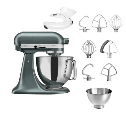 KitchenAid 4,8 L 5KSM175 Artisan Küchenmaschine Steellover mit Edelstahl-Werkzeugen