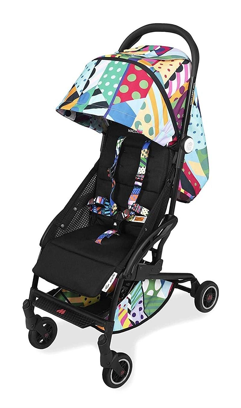Maclaren Atom Jason Woodside kompakter, flach zusammenklappbarer, leichter Kinderwagen, Neugeborene bis 25 kg, ausziehbares wasserdichtes Verdeck UPF 50+, Liegesitz, Flugreise-freundlich, mit Zubehör