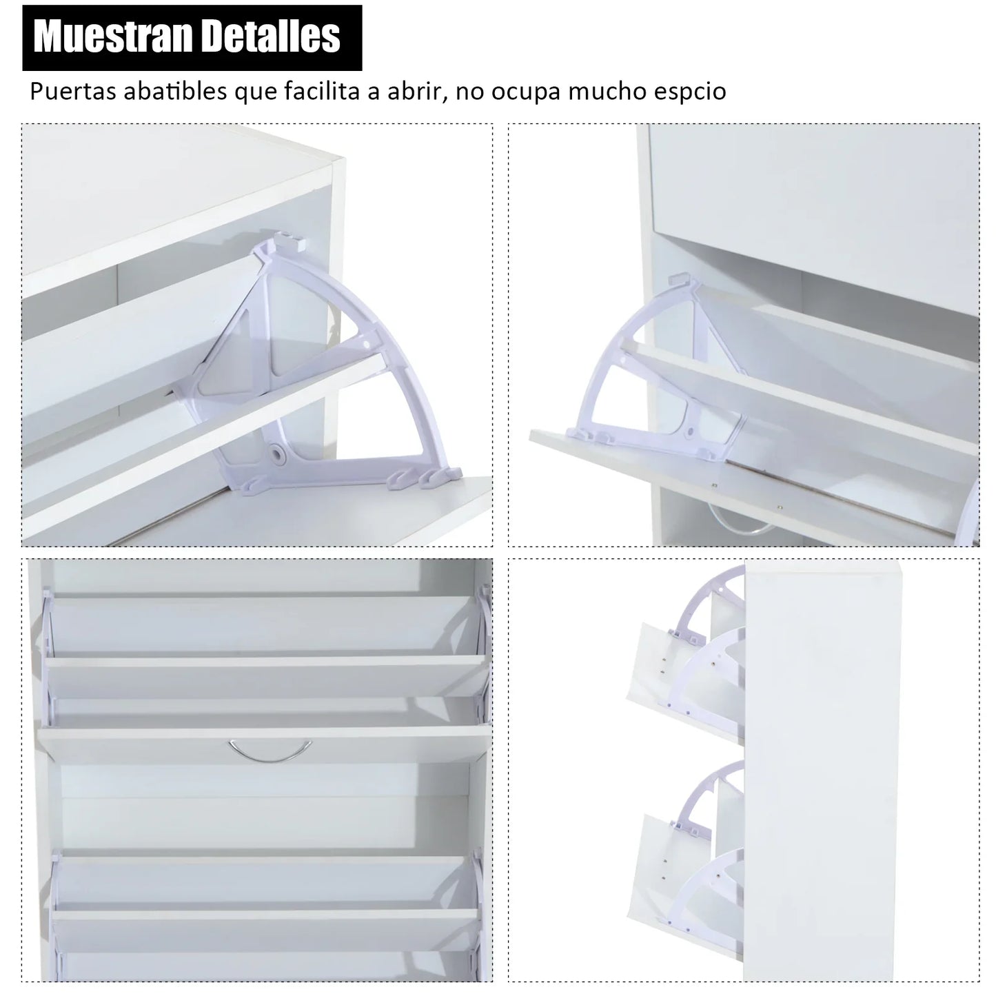 HOMCOM Moderner Schuhschrank für den Eingangsbereich - Schmales Schuhregal mit 2 Schubladen und verstellbaren Regalen für Flur 60x24x80 cm Weiß