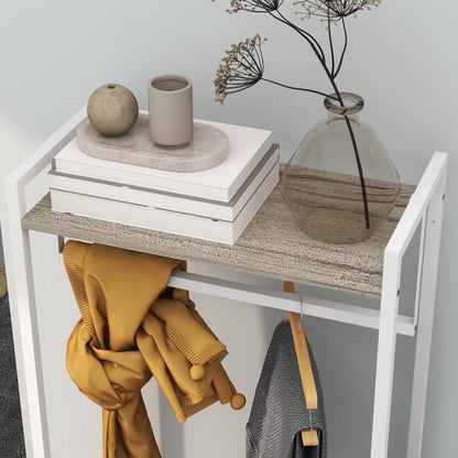 HOMCOM Garderobenständer für Flur mit 3 Stoffschubladen, Kleiderstange und Ablage für Flur, Schlafzimmer, Wohnzimmer 58,5x30x178 cm Natur