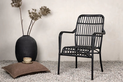 Gartenstuhl Tivaro - aus Rattan in Schwarz