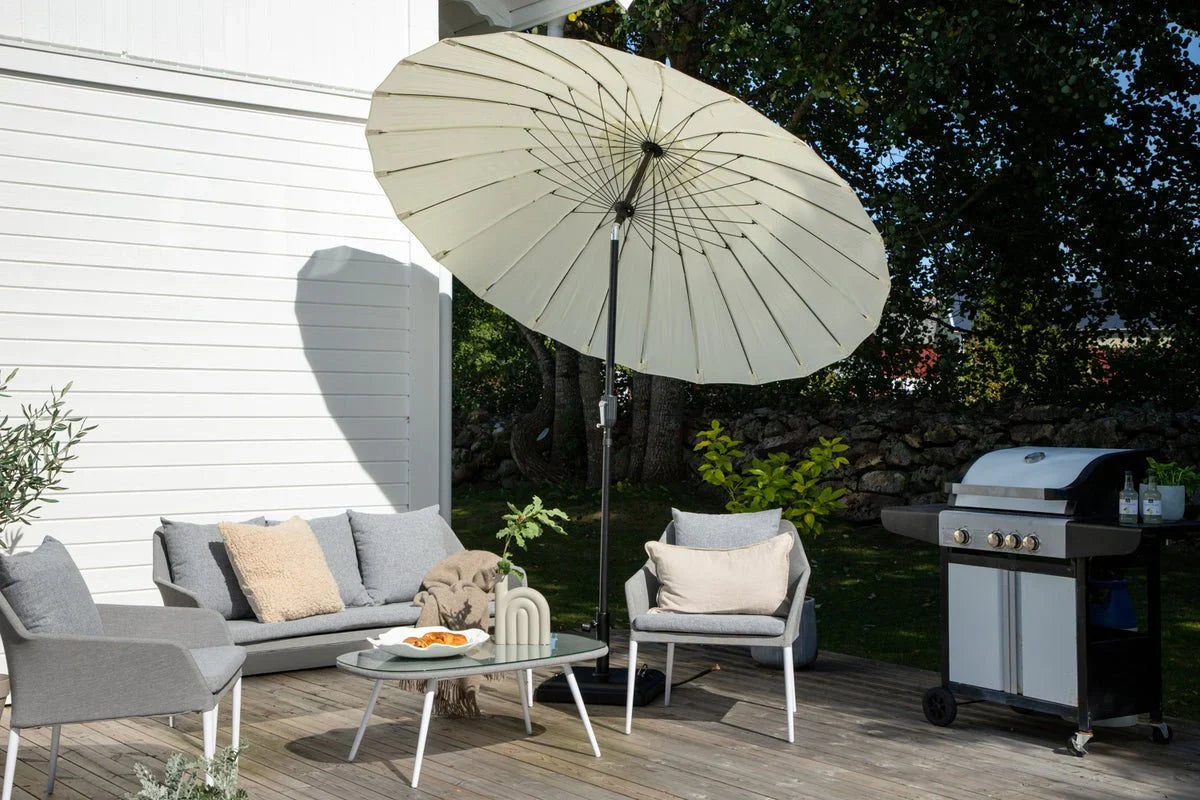 Garten Sonnenschirm Palma – Ø270 cm verfügbar in Weiß, Schwarz, Grau und Blau
