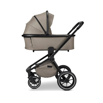 MOON RESEA+ mud, Schwarz, Kombi-Kinderwagen Edition+, mit Wanne und Sportsitz, bis 22kg, Kollektion 2025