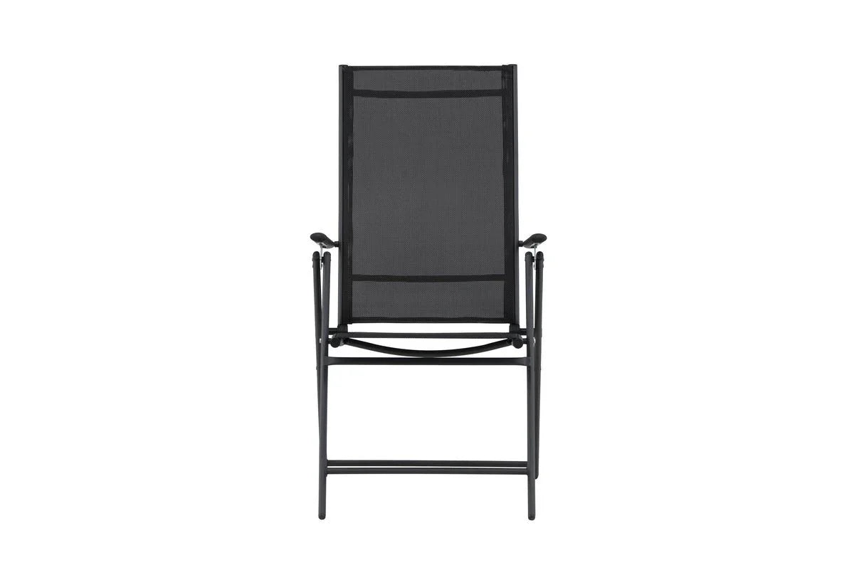 2er Set Gartenstuhl Miro - klappbarer Stuhl in Beige oder Schwarz aus Stahl und Textilene