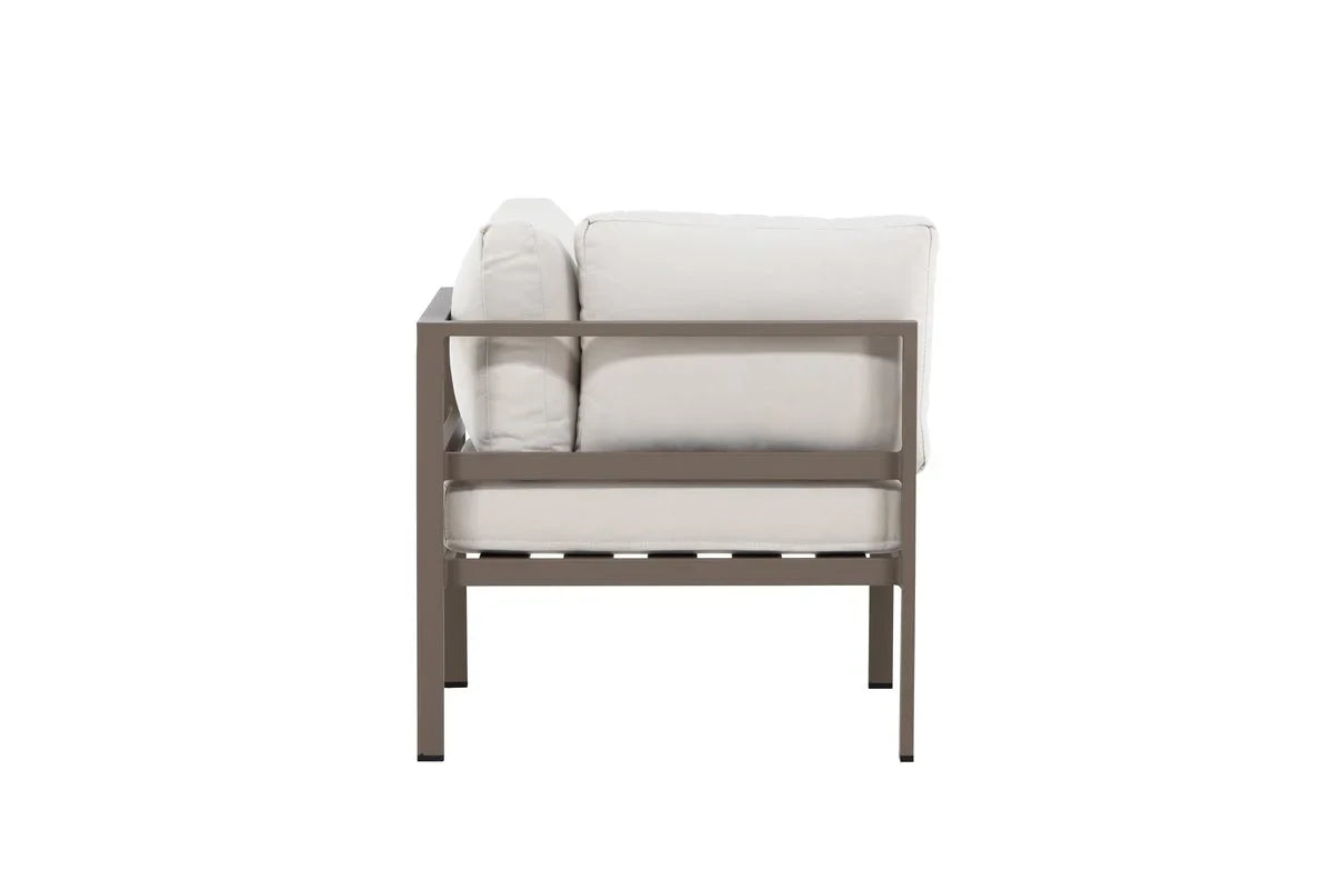 Gartenbank Eckmodul Borelio - Aus Aluminium in den Farben Khaki und Beige