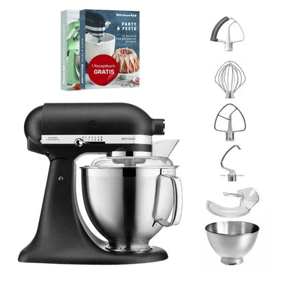 KitchenAid 4,8 L 5KSM185 Artisan Küchenmaschine Flexiset Artisan + Flexi-Rührer
